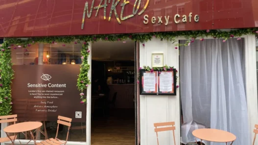 Exterior of the former Naked Soho sex-themed restaurant on Moor Street in London.