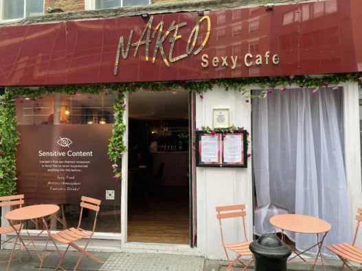 Exterior of the former Naked Soho sex-themed restaurant on Moor Street in London.