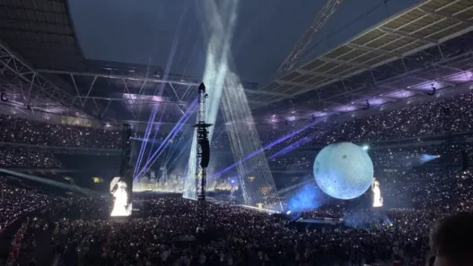 The Weeknd performing at Wembley Stadium during the After Hours Til Dawn Tour