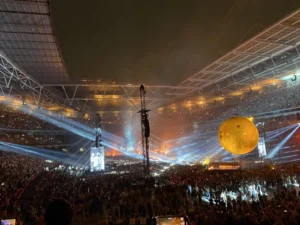 The Weeknd performing at Wembley Stadium during the After Hours Til Dawn Tour