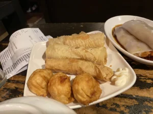 Fried dim sum and steamed rice rolls served at Leong’s Legend in Chinatown.