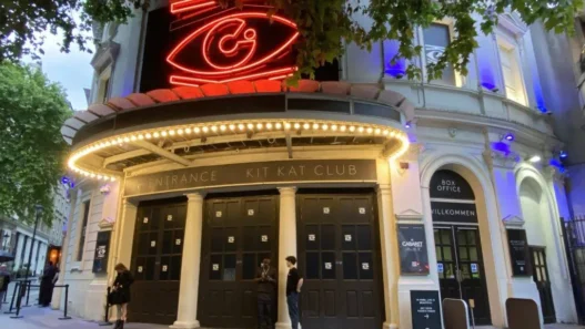 Entrance to Cabaret at the Kit Kat Club in London