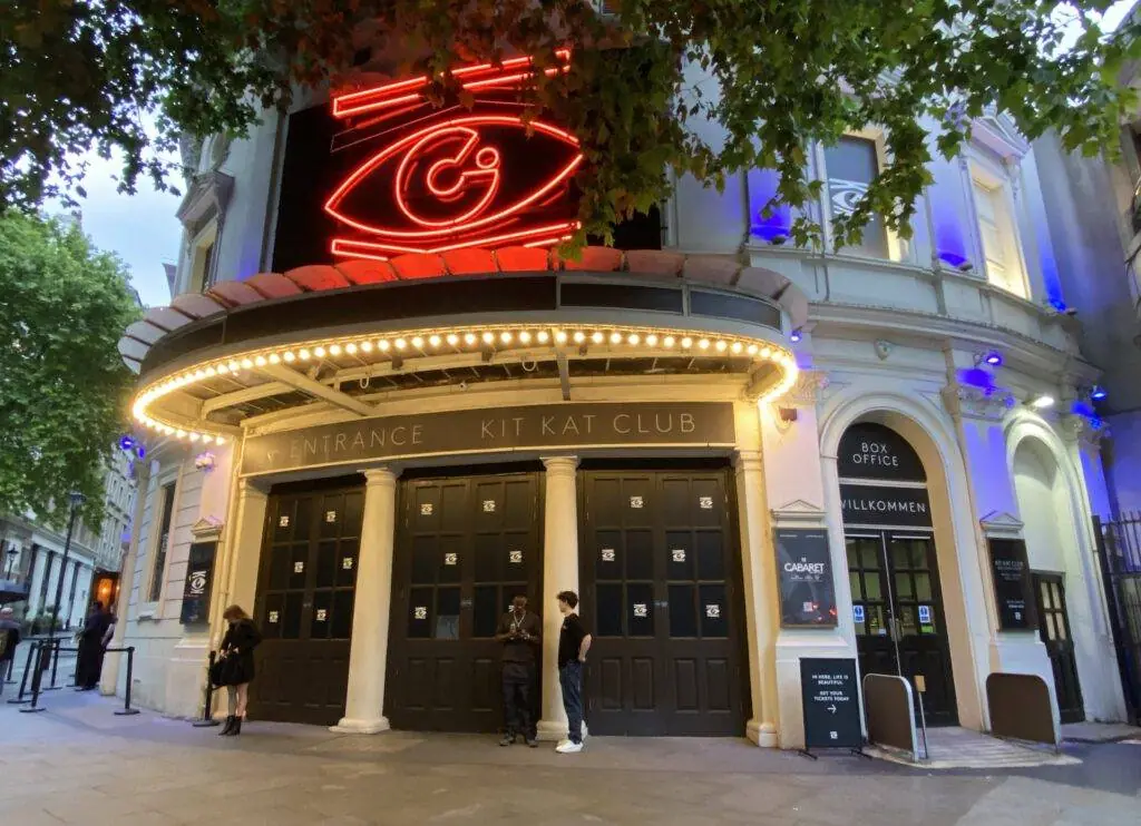 Entrance to Cabaret at the Kit Kat Club in London