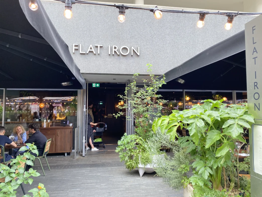 Flat Iron Southbank restaurant exterior near Royal Festival Hall
