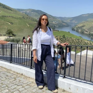 Danielle in Porto Douro Valley wine tasting