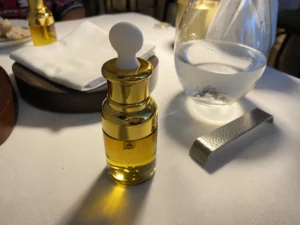 Portuguese olive oil served during the IN Diferente tasting menu