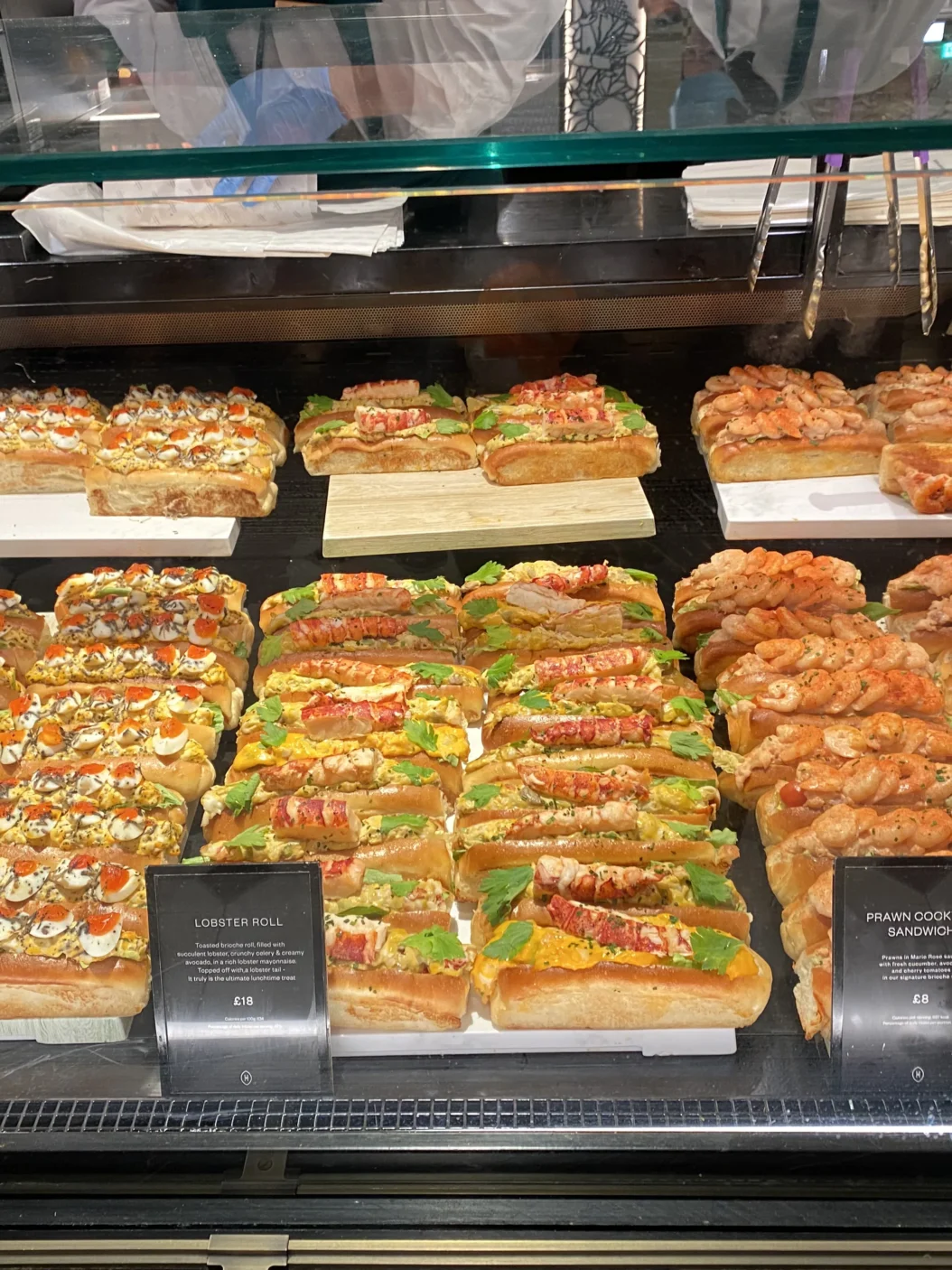 Sandwich counter inside Harrods Fresh Market Hall