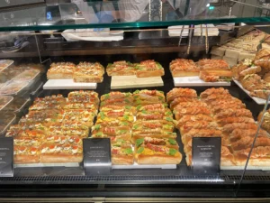 Sandwich counter inside Harrods Fresh Market Hall