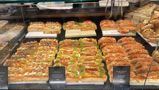 Sandwich counter inside Harrods Fresh Market Hall
