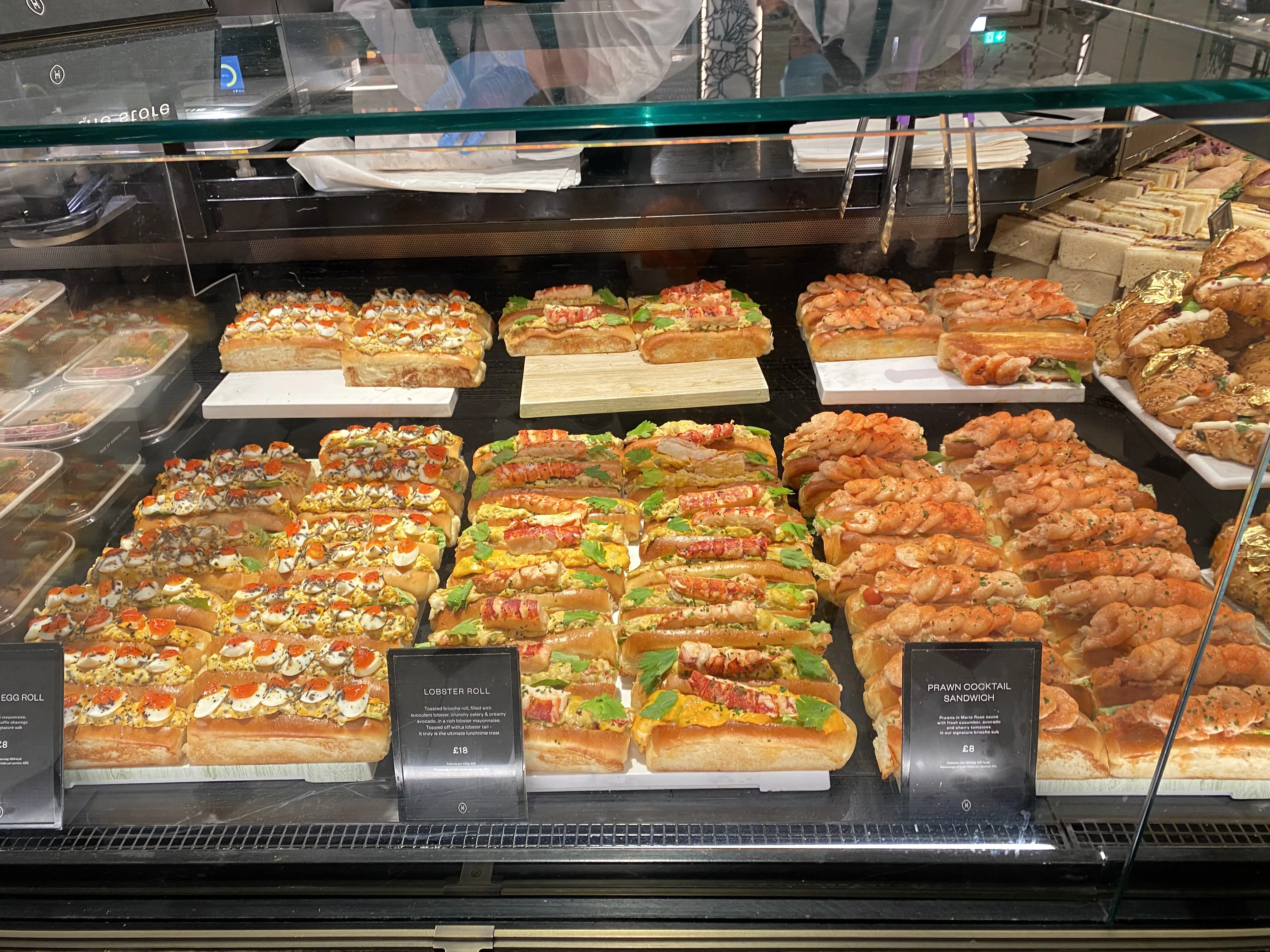Harrods viral Lobster roll Sandwich counter inside Harrods Fresh Market Hall