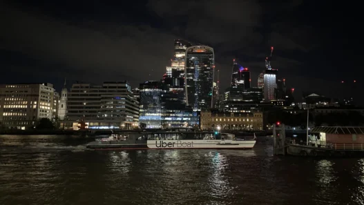 City of Londonskyline at night from London Bridge