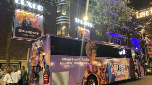 Hairspray musical bus outside Oude Luxor Theater Rotterdam