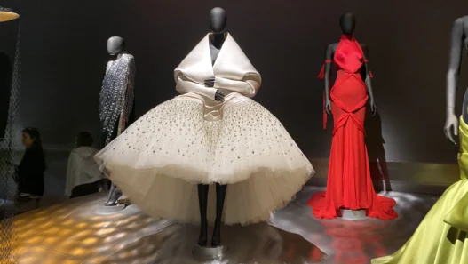 Schiaparelli fashion designs at the Fashion Becomes Art exhibition at the V&A