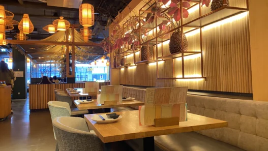Modern dining area inside Miso Sushi Rotterdam Plaza