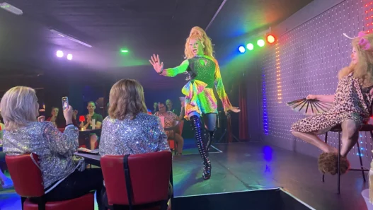 Drag performer on stage at the Drag Dinner Show Rotterdam
