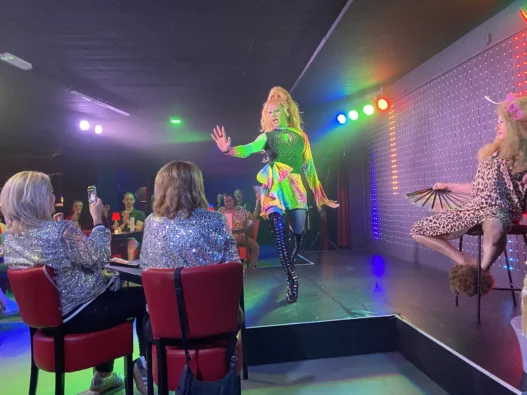 Drag performer on stage at the Drag Dinner Show Rotterdam